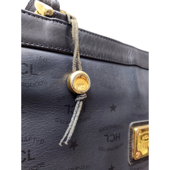 HCL Black Leather Convertible Crossbody Shoulder Bag - Vintage Made in Germany - Picture 6 of 13